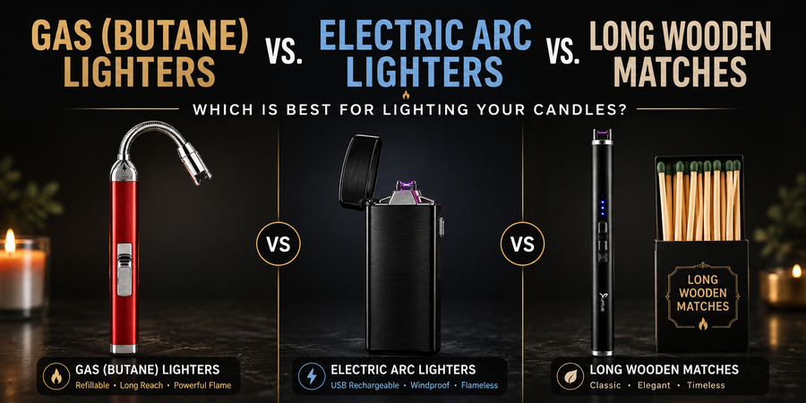 Gas (Butane) Lighters vs. Electric Arc Lighters & Long Wooden Matches