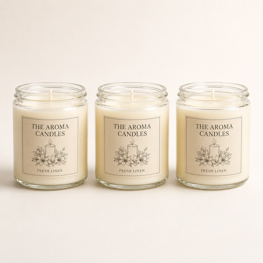 Fresh Linen Soy Blend Candle Set – 3 Pack