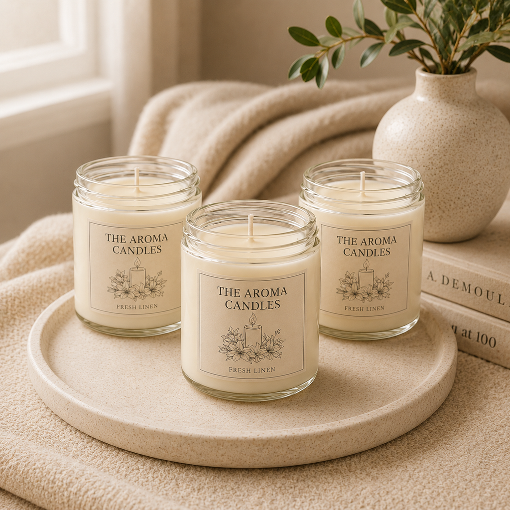Fresh Linen Soy Blend Candle Set – 3 Pack