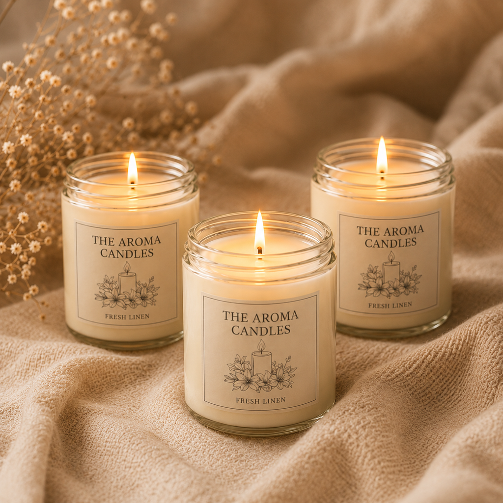Fresh Linen Soy Blend Candle Set – 3 Pack