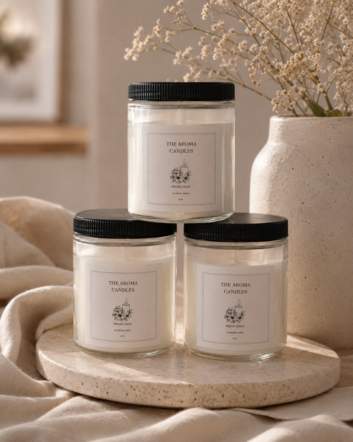 Fresh Linen Soy Blend Candle Set – 3 Pack